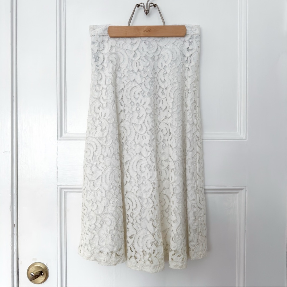 White Lace Midi Skirt